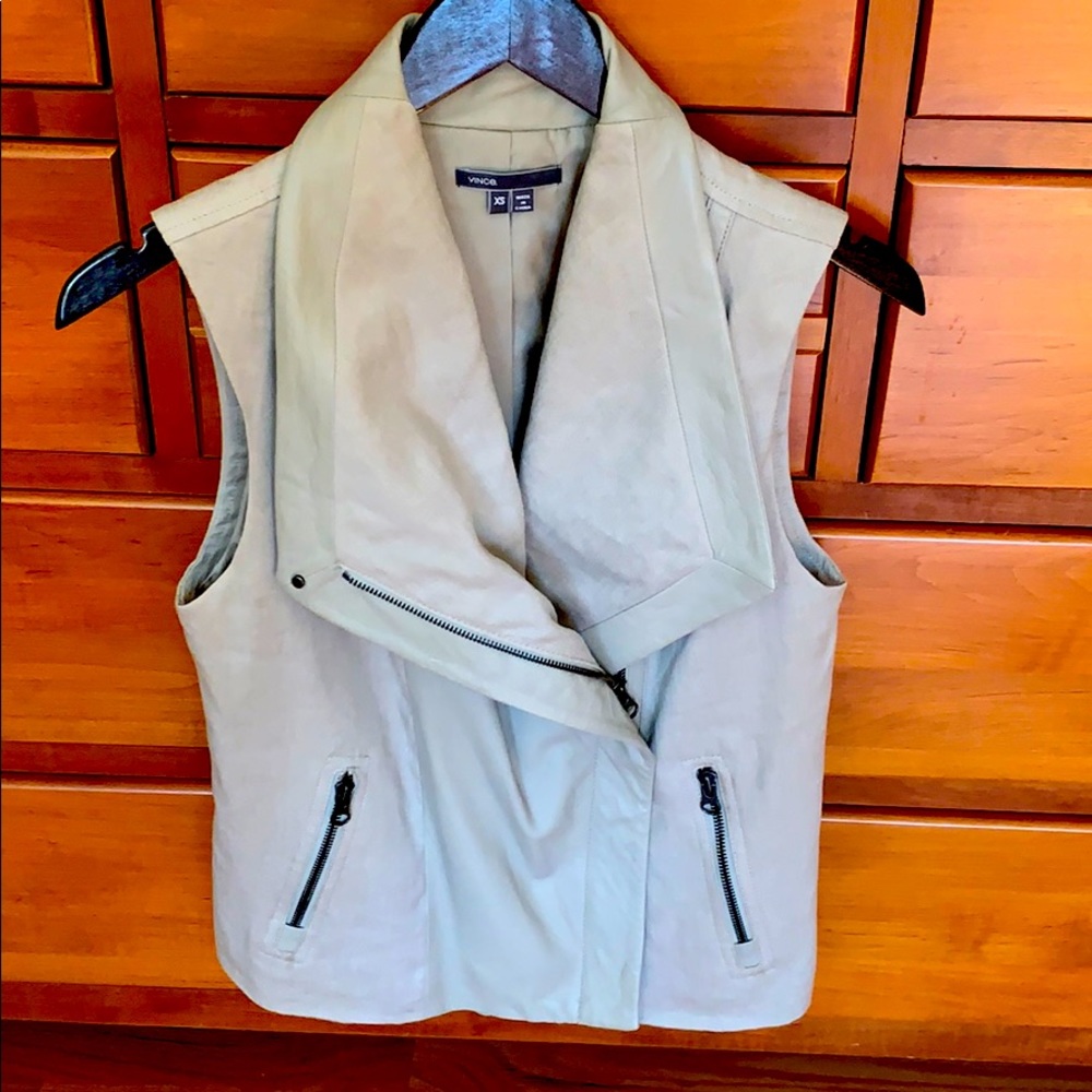 Vince Leather and linen vest